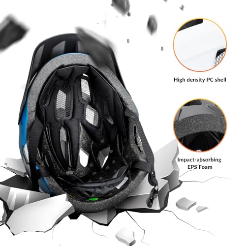 Kids Full Face Bike Helmet with Detachable Mode, Lightweight Safety Helmet - Blue White Black, Small