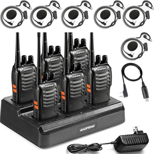 BAOFENG BF-888S Long Range Walkie Talkies for Adults, 6-Pack with Charger