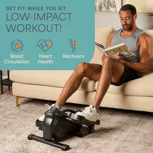 Lifepro FlexStride Under Desk Elliptical - Black, Compact, Quiet Cardio Machine