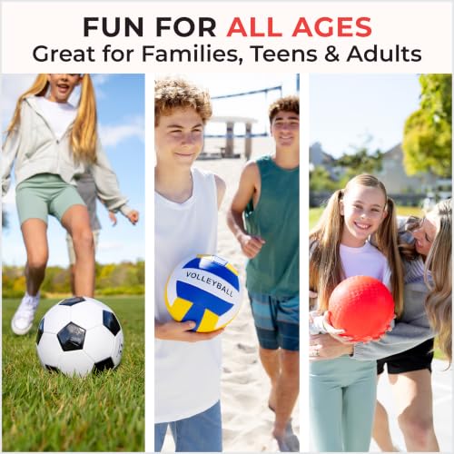 10-Piece Multi-Sport Ball Set with Mesh Carry Bag - Assorted Sports Balls for Outdoor & Indoor Play