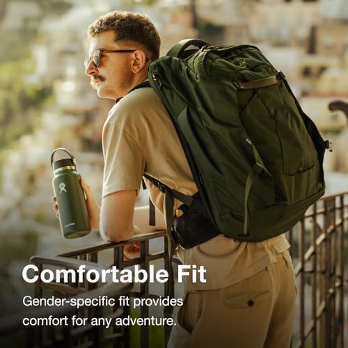 Travel Backpack 40L Men's Lightweight Durable Carry-On Bag - Black