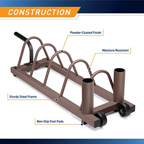 Steelbody Horizontal Plate Rack & Olympic Bar Organizer - 300lbs Capacity