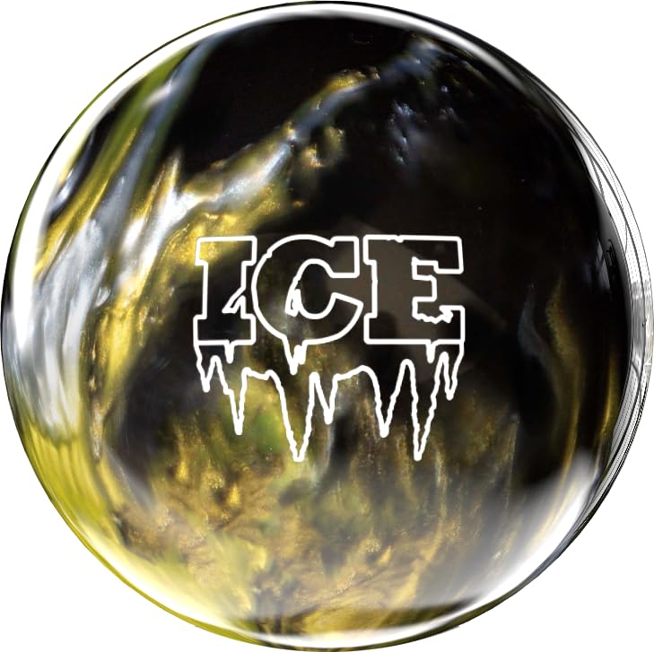 Storm ICE 15 lb Black White Gold Bowling Ball - Durable Polyester Coverstock