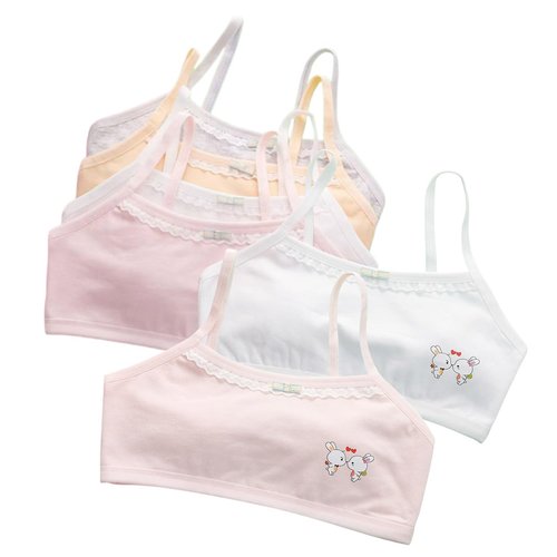 JIULINCC Cotton Bralette Seamless Cami Crop Bras Girls' Multi Cotton Built-Up Stretch Sports Bra8-12years Old (US, Alpha, Large, Regular, Mixed Color6)