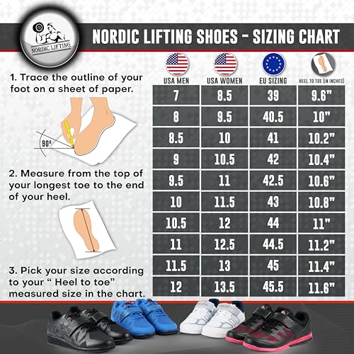 Men's 8.5 Women / 7 Men Deadlift Shoes for Powerlifting Black - Nordic Lifting MEGIN