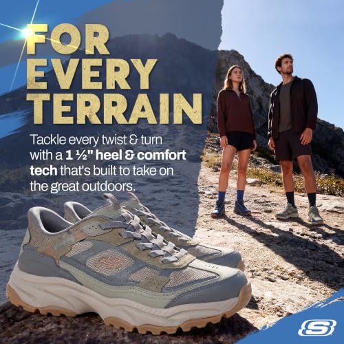 Skechers Mens Vigor AT Slip-On Sneakers Olive/Gray - Trail & Casual Shoes