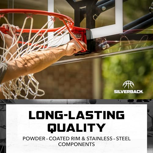 Silverback Breakaway Basketball Rim with Nylon Net | Compatible with Portable & In-Ground Hoops