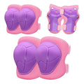 Kids Knee and Elbow Pads Wrist Guards Set - Purple Pink, S (3-7 Years)