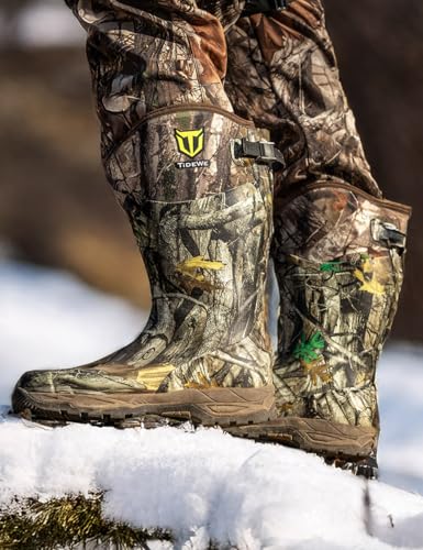 TIDEWE Waterproof Insulated Rubber Hunting Boots - Next Camo G2, 800g