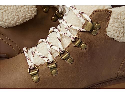 SOREL Hi-Line™ Hiker Cozy Leather Textile Shoes 6.5 Umber Tawny Buff