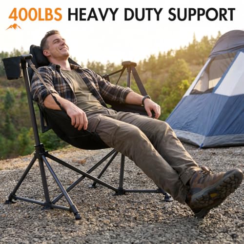 Portal Hammock Camping Chair Black 1 Pack Adjustable Recline Outdoor Seat