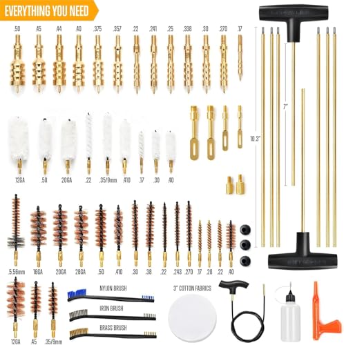 GLORYFIRE 58PCS Elite Universal Gun Cleaning Kit with Reinforced Rods