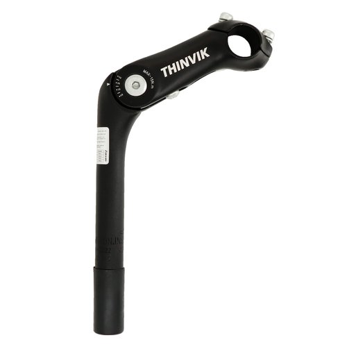 Thinvik Bike Quill Stem, 25.4mm Quill Shaft Diameter, Angle Adjustable -10° to 50° Aluminium Black