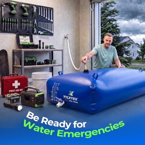 YYLXTEX 264 Gallon Blue Collapsible Water Bladder Tank for Camping & Emergency