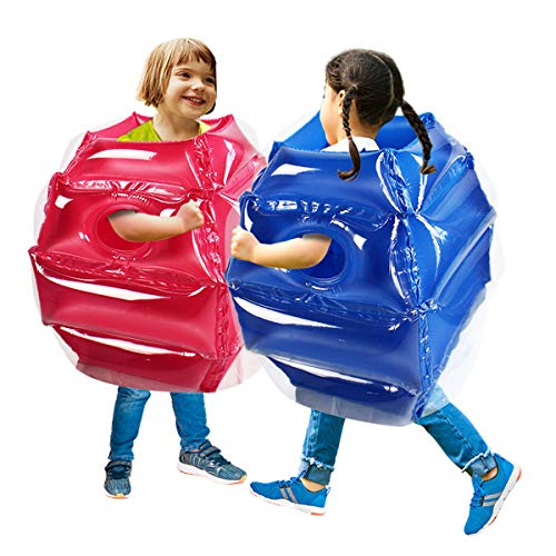 Kids Wearable Inflatable Sumo Balls Set - Bubble Bounce Ball for Outdoor Play, Red & Blue, 24 Inch, 2 Pieces