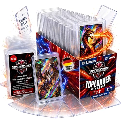 100 Top Loaders and Penny Sleeves Set for Trading Cards - Clear 3x4 in 35PT - Includes Variation of THIS Listing