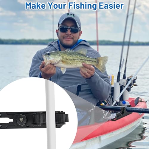 Kayak Paddle Holder Mount - 2 Pack Adjustable Track Accessories for Kayak Fishing & Canoe