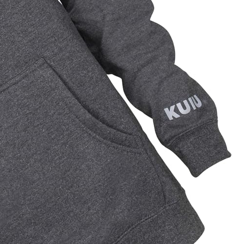 Heavyweight Cotton-Poly Hoodie with Logo - Charcoal Large