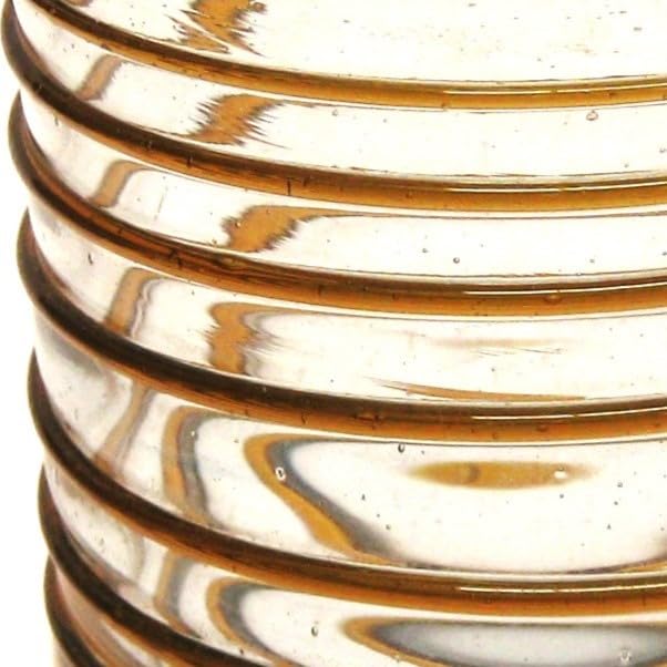 MexHandcraft Amber Spiral 14 oz Drinking Glass Set of 6 - Recycled, Lead-Free, Toxin-Free