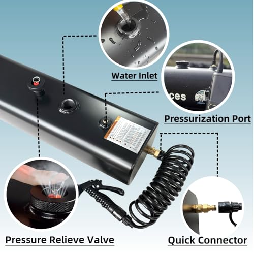 8-Gallon Pressurized Outdoor Shower Water Tank for Overlanding Camping Roof Rack