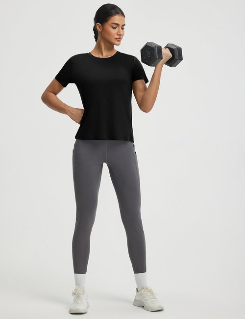Baleaf Women's Athletic Workout Shirts - Breathable Sun Protection T-Shirts for Gym & Running