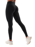 YEOREO Yoga Pants Workout Leggings for Women Hidden Scrunch Butt Lifting Leilanie High Waisted Tummy Control V Back Gym Leggings Black S