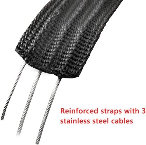 DORSAL Surf Locking Straps - Theft-Resistant Reinforced Roof Rack Tie Downs | 10' Black Steel/Nylon