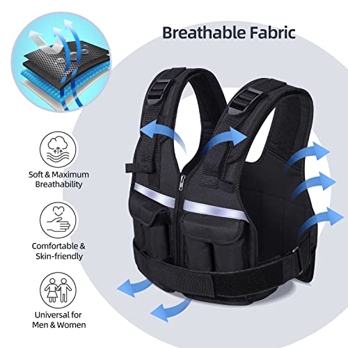 Sportneer Adjustable Weighted Vest Black 2-18 lbs for Fitness & Running
