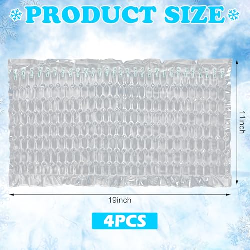 Reusable Ice Mat for Coolers Food Trays Platters - Clear, 4 Pack