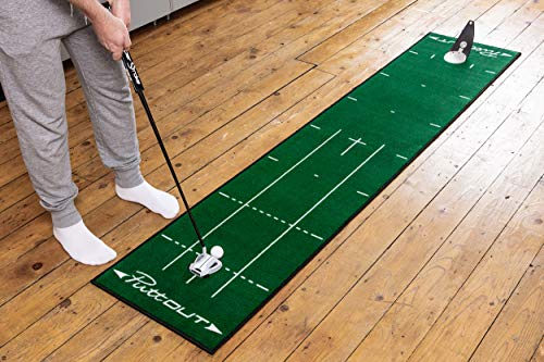 Golf Putting Mat - 7.9ft x 1.6ft Practice Mat with Alignment Lines and Targets