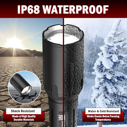 High Lumens Tactical LED Flashlight 2200 Lumens Waterproof for Law Enforcement