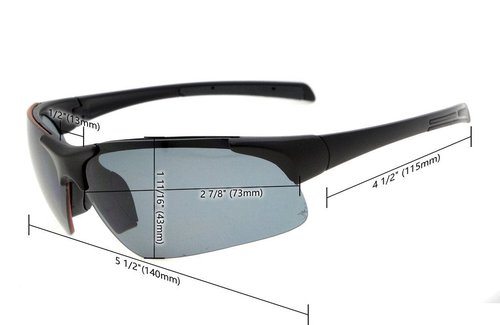 Eyekepper TR90 Unbreakable Sports Half-Rimless Bifocal Sunglasses Baseball Running Fishing Driving Golf Softball Hiking Silver Frame Grey Lens +1.75