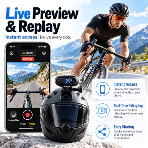4K Wearable Body Camera with 64GB Storage - Action Camera for Vlogging, Hiking & Travel
