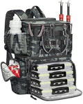 MATEIN Camouflage Fishing Backpack with Cooler, Tackle Boxes & Rod Holder
