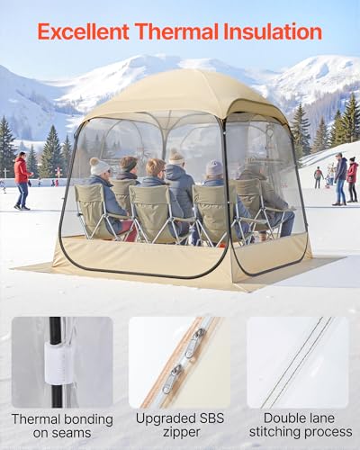 VEVOR Clear Pop Up Sports Tent 72x72x76.8 Inch Waterproof Dome Shelter