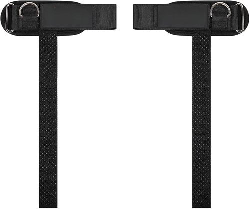 Ekkovision Weight Lifting Straps - Heavy Duty Cuffed D-Ring Wrist Support for Enhanced Grip | Black