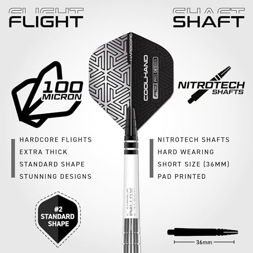 RED DRAGON Luke Humphries 22g TX Series Tungsten Darts Set with Flights & Stems
