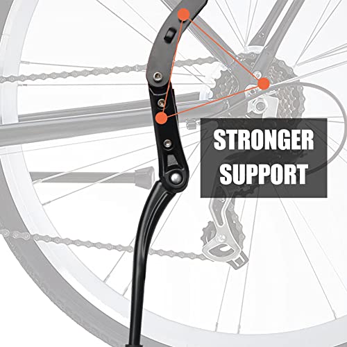 Adjustable Aluminum Bicycle Kickstand for 22-28 Inch Mountain and Road Bikes - Three Support