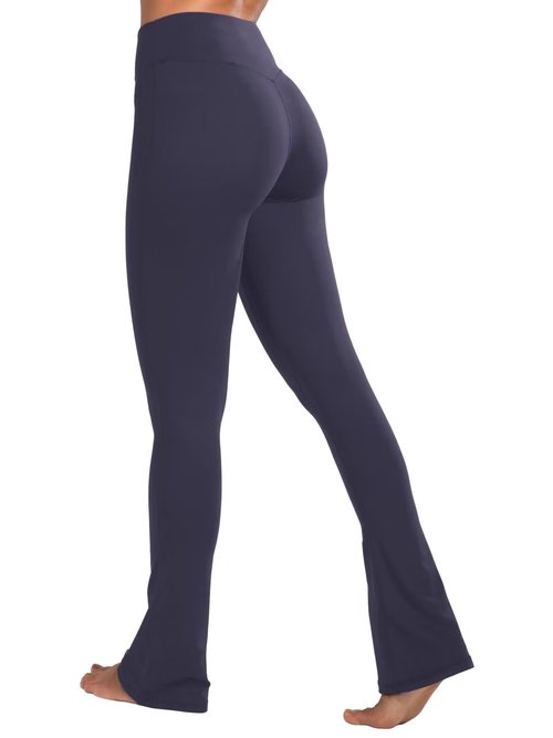 Sunzel High Waist Mini Flared Leggings for Women,Tummy Control Casual Flare Yoga Pants for Yoga Workout Gym 28" Ash Blue M