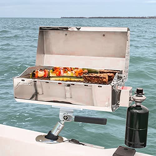 Brocraft Marine Aluminum Adjustable Grill Mount for Boat BBQ & Rod Holders
