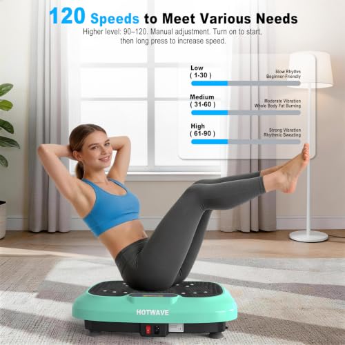 Hotwave Vibration Plate Exercise Machine - Blue Home Gym Body Toning