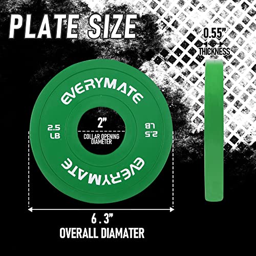 EVERYMATE 15 lb Adjustable Weight Plate Set 2.5 lb + 5 lb Fractional Olympic Bumper Plates