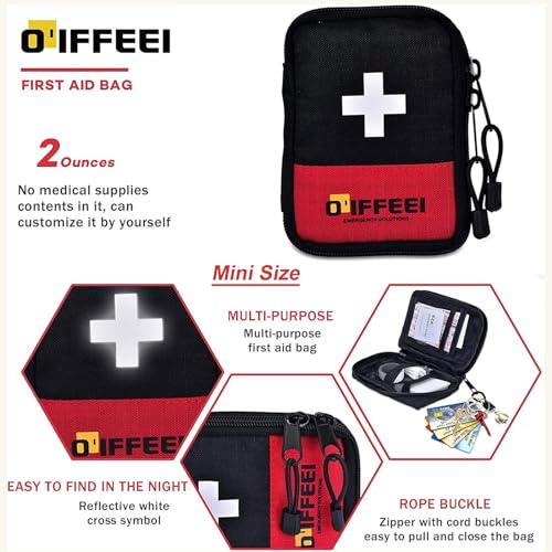 Mini First Aid Kit Bag Compact Portable Emergency Medical Organizer - Black