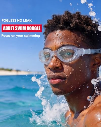 Aegend No-Leak Anti-Fog Swim Goggles for Adults & Kids - Clear Variation