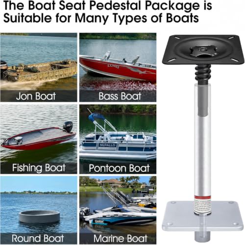 CLLOMAGY 13 Inch Boat Seat Pedestal Base Mount Kit 2 Pack for Marine & Fishing Boats
