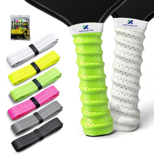 Pickleball Overgrip Tape 6-Pack - Non-Slip, Sweat-Wicking, Ribbed Grip with Color Options