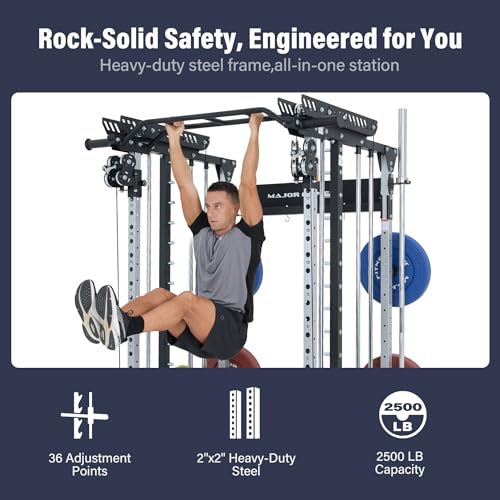 Home Gym Smith Machine with Weight Stacks BK MAX V - 2500LB Capacity