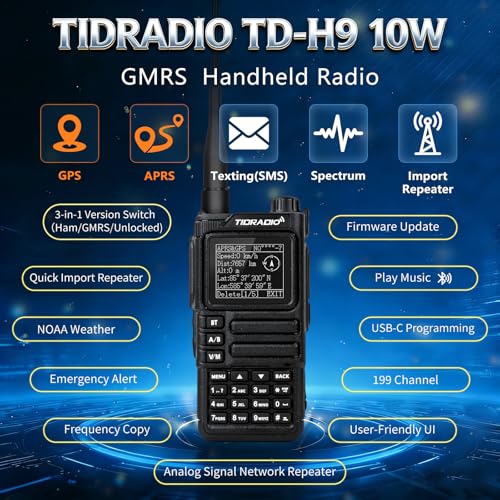 2Pack Handheld GMRS Radio with GPS APRS NOAA Long Range Walkie Talkies