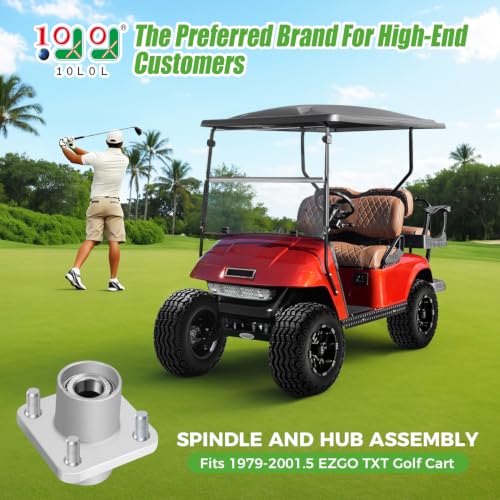 10L0L Front Wheel Hub Assembly Set for EZGO TXT Golf Cart 1979-2001.5