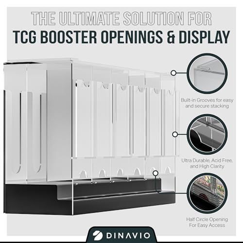 6-Slot Booster Pack Dispenser with Black Acrylic Base for TCG and Sports Cards